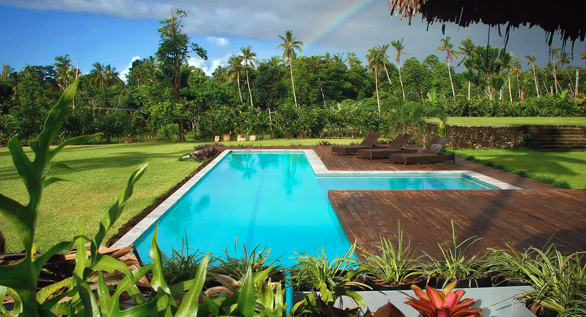 The Villa dining and kitchen - Ifiele'ele luxury self-catering holiday rental in Samoa